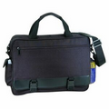 Briefcase / Portfolio with Cell Phone Pouch, Bottle Holder & Leather-Like Bottom